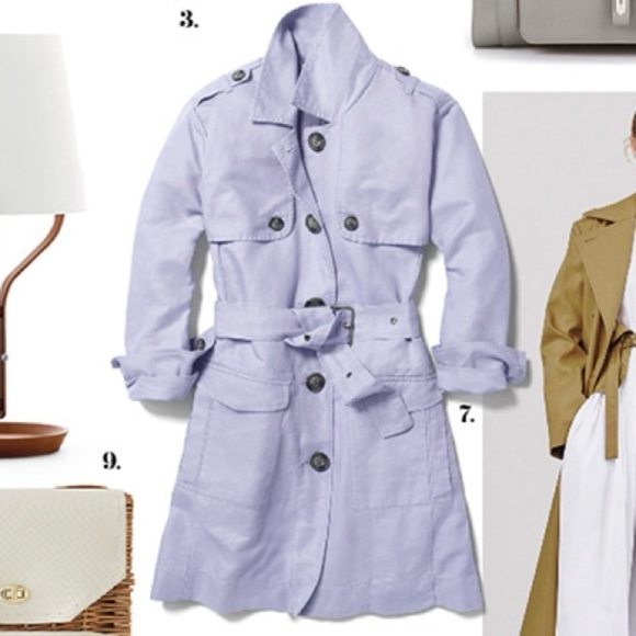 CABI #5296 Tanner Trench Coat in Silver Lake Blue Linen Blend Belted Size M - Picture 3 of 15